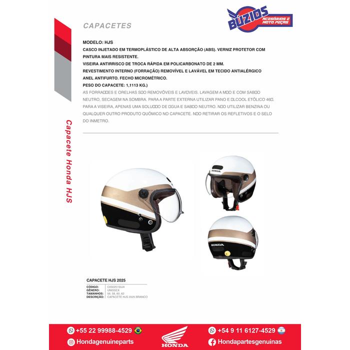 C05025150J4 Capacete Honda HJS 2025 Original