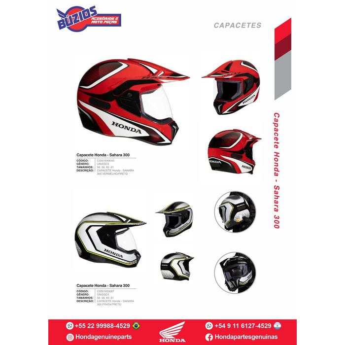 C05016490A5 Capacete Honda - Sahara 300 Original