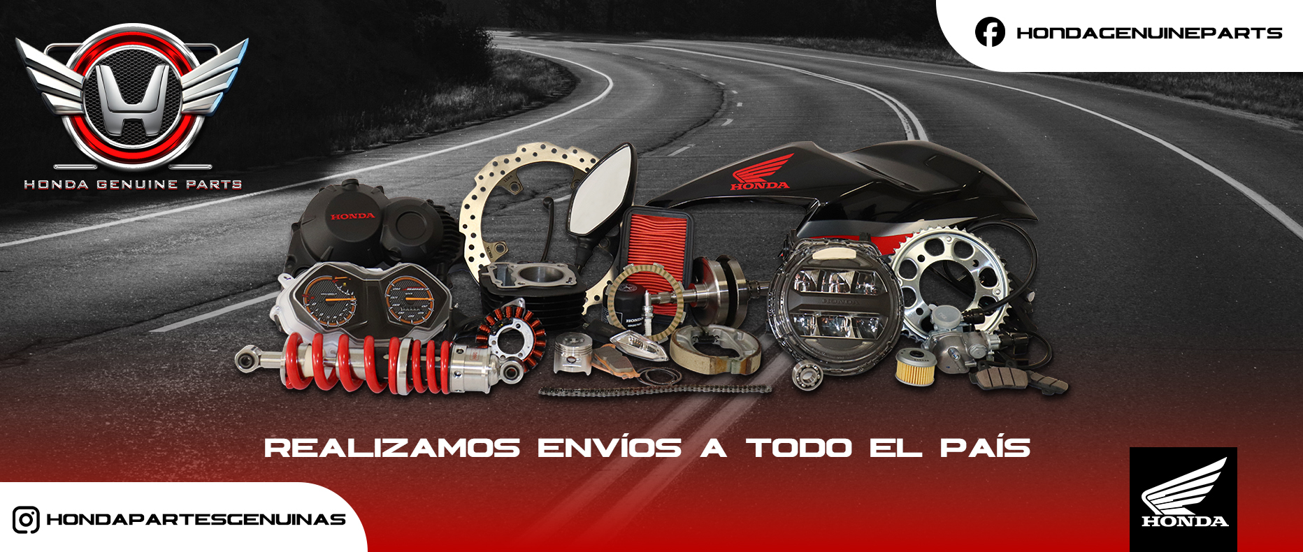 ? Mantn tu Honda en su Mejor Forma con Repuestos Originales ?  En el mundo de las motocicletas, la calidad es la clave para un rendimiento duradero. Confa en nuestra lnea de Repuestos Originales Honda Genuine Parts para garantizar que tu moto contine rodando con la misma excelencia con la que fue diseada.